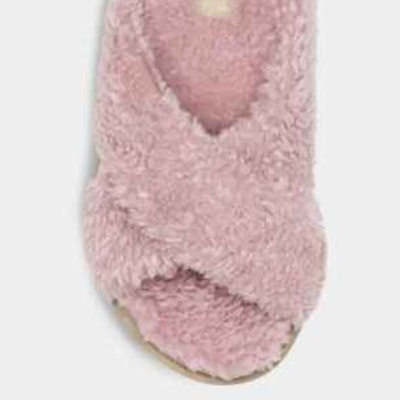 UGG Fuzz Sugar cross strap slide flatform sandals in shell - PINK NEW - Picture 5 of 6